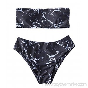 Mumentfienlis Womens Two Piece Bikini Bandeau Bathing Suit Black B07L54JRMD
